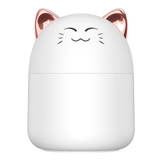 萌虎加濕器 香氛機 250ml 七彩漸變燈光, YMJ-M8, 白貓