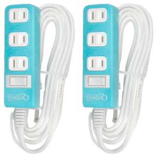 Tyson 太順電業 QPOWER 太超值 2孔1開4插延長線插座 TS-214B, 6.3m, 碧藍色, 2條