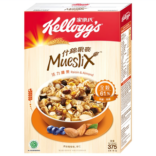 Kellogg's 家樂氏 Mueslix 什錦果麥，全穀61%，高纖、高鐵, 375g, 1盒