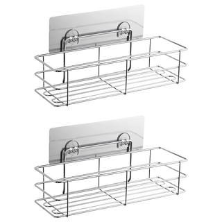 小麥購物 不鏽鋼收納架 高款 G144 30 x 10 x 6.5cm 360g, 不鏽鋼色, 2個