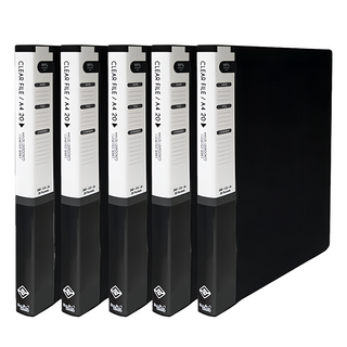 Heemang File 20頁可加頁檔案夾 A4適用,黑色,5本