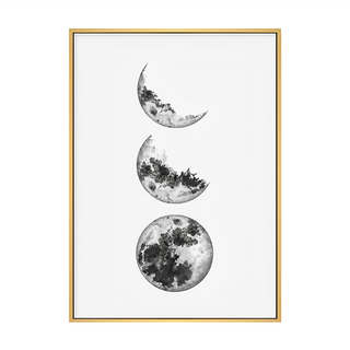 圓缺掛畫, 70 x 50cm, 木色