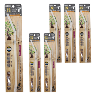 minono 米諾諾 矽膠吸管附刷細彎型, 6個, 1組