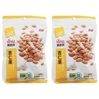 ViVa 萬歲牌 鹽味蒜香杏仁果, 嚴選加州杏仁, 無添加防腐劑, 100g, 2包