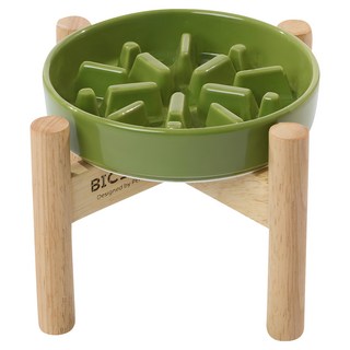 pehom 慢食陶瓷碗/光(木架)s, 綠色, 1組