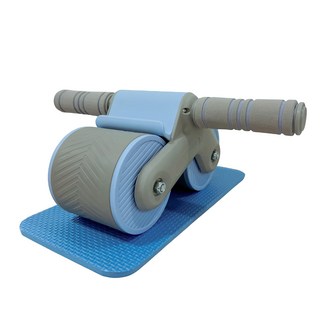 A&R 升級版加大加寬自動回彈雙輪健腹輪+跪墊 230T 藍灰色