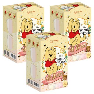 明基健康生活 幸福物語 迪士尼成人平面口罩, 粉漾維尼, 50片, 3盒