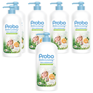Probo 博寶兒 奶瓶蔬果洗潔精 650g, 玉米萃取, 植萃成分, 溫和中性, 美國歐洲台灣FDA認可, 6瓶