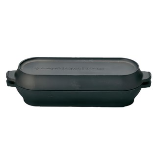 snow peak 雪諾必克 長型迷你鑄鐵鍋 28 x 9 x 6.8cm 1.9 kg, 1個, 黑色