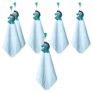 可愛擦手巾 Y652 30 x 28cm, 小恐龍 藍色, 6條