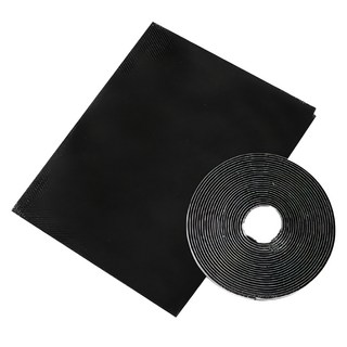 FANCY LIFE 自黏式防蚊紗窗 130 x 150cm 黑色 簡易安裝, 1個