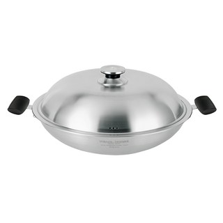Pearl Horse 寶馬 316七層複合金炒鍋 雙耳 TA-S-119-042, 1個, 42cm, 銀色