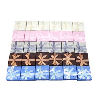 壓紋珠光週歲戒指盒 5色 x 6入組 b0683, 多色, 1組