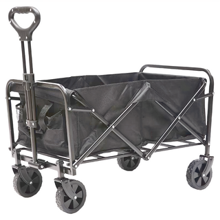 SC優選 全鋼車架露營車越野折疊小推車 5吋輪 70 x 46cm 黑色 堅固耐用 輕鬆載運露營裝備, 1台