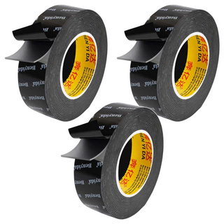 奔億達 超強力雙面膠 2cm, 黑色, 3個