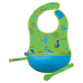 b.box 旅行圍兜袋，含矽膠軟湯匙, 小恐龍, 1個