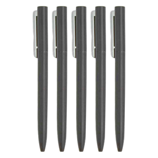 Suander.St 金屬典雅旋轉中性筆 - 黑曜石, 黑桿, 5支