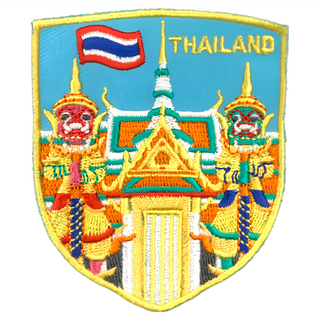 A-ONE 匯旺 泰國玉佛寺地標造型刺繡 7.5 X 6CM 聚酯纖維 台灣製, NO.343, 1個