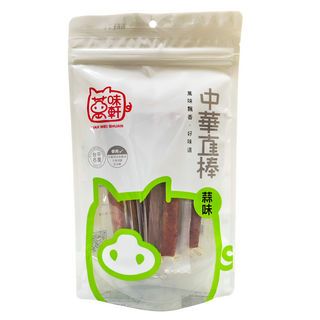 萬味軒 中華直棒蒜味豬肉乾, 無添加人工香精, 120g, 1袋