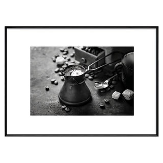 咖啡豆靜物攝影藝術畫框, 黑色