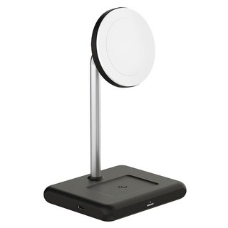 ALLite WQ1 2+1 磁吸無線充電座，搭配36W快充頭 支援15W無線快充 45度可調角度, WQ1-BK, 1個