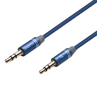 RASTO 鋁合金AUX公對公3.5mm音源線 1m, RX8, 1條