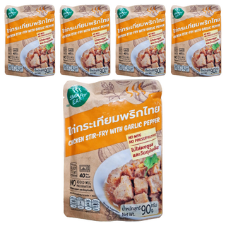 SMART EAT 黑胡椒大蒜雞肉即食包 新配方 無需添加味精, 90g, 5包