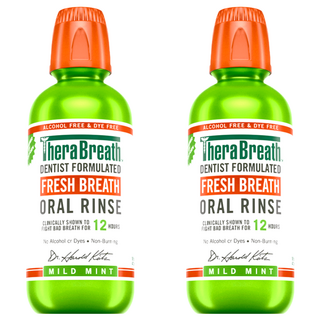 TheraBreath 漱口水 溫和薄荷, 清新口氣長達12小時，無酒精, 473ml, 2瓶