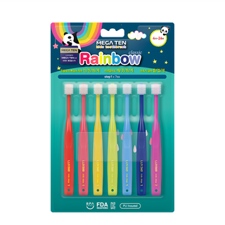 MEGA TEN 360 嬰兒牙刷組 方便各角度刷牙 刷毛環繞處理, 多色, 7支, 1組