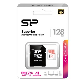 Silicon Power 廣穎電通 Micro U3 V30 128GB 4K高耐用行車記錄器記憶卡 含轉卡, 1個