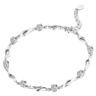 SOLARFRI 純銀S925頂級CZ白鑽飾手鍊 S10B 韓國製, 1組