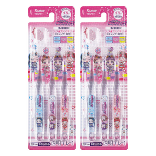 Skater 女孩X戰士兒童牙刷 14.5cm 3~5歲, 透明柄, 3支, 2組