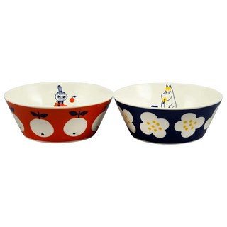 MOOMIN 陶瓷2入碗組 尺寸約13.5X5CM 日本製, 可兒 + 小不點, 陶瓷碗, 1組