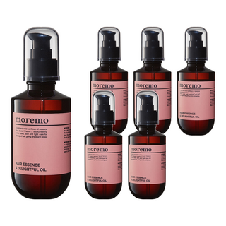 moremo 柔順修護精華護髮油, 8種植物油, 山茶花萃取, 摩洛哥堅果油, 保濕補水, 光澤柔順, 清爽不黏膩, 150ml, 6瓶