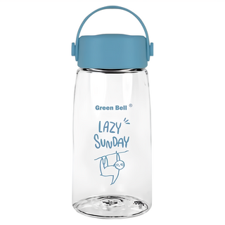 Green Bell 綠貝 Tritan 極簡塗鴉水壺 360ml, 藍色, 1個
