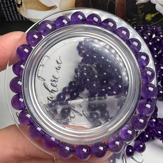 B 水晶手珠 7mm, 紫色, 1條