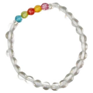 五行開運 彩晶白水晶手鍊，提升運勢, 約18cm