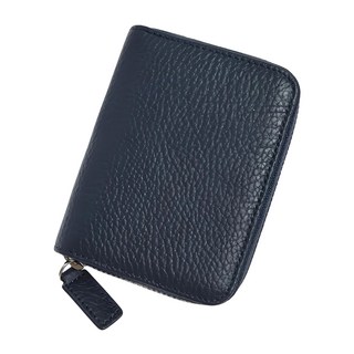 LIKEHOUSE RFID 真皮頭層牛皮風琴卡位卡片包零錢包 LH846, 11.3 x 9 x 2.5cm, 深藍, 1個