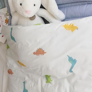juho DECO 純棉款幼兒園午睡袋 附提袋, 恐龍寶寶 白色