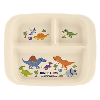 Skater 銀離子兒童三格餐盤 235 x 186 x 34mm, 恐龍圖鑑 米色, 470ml 235 x 186 x 34mm 8個月以上, 1個