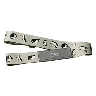 ekax 造型行李束帶 滌綸織帶 仿皮革 五金, 1950 x 50mm, 賓士貓 灰色