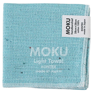 KONTEX MOKU 超速乾輕薄吸水小方巾, 100%純棉 28 x 28cm 日本製造, 天空藍, 1條