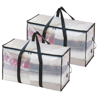 小麥購物 防水棉被搬家袋 M款 C579 236g, 透明色, 2個