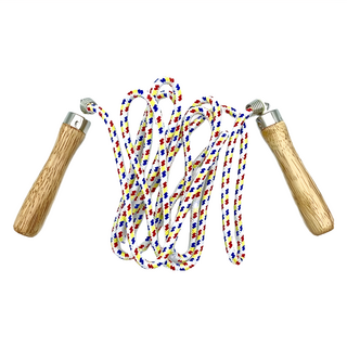 Her-Ea 禾亦 木柄跳繩 聚酯繩 台灣製造, 1個, 多色的, 標準尺寸