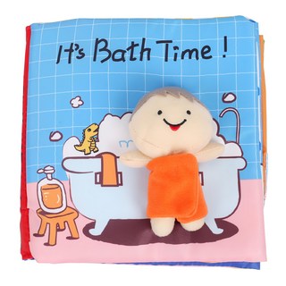 OceanBaby 獨立學習布書 跟爸拔一起洗澡, 18*18CM 聚酯纖維 棉, Ocean Baby