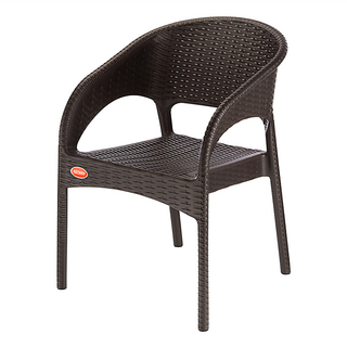 百貨King 大歐風休閒椅 塑膠戶外椅 (63.2 x 59 x 81cm) 舒適透氣, 1個, 藤藝