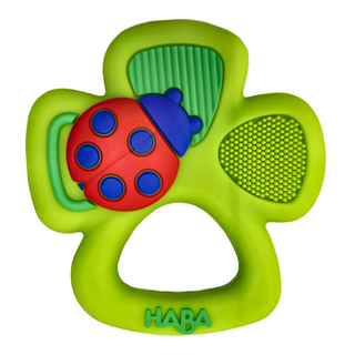 HABA 幸運草造型固齒玩具，寶寶抓握玩具，舒緩寶寶出牙不適, 6個月以上適用, 瓢蟲, 1個