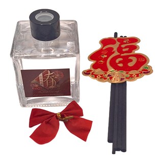 QiMart 箔金招財香氛珪藻土擴香瓶 200ML, 純棉麝香, 1罐