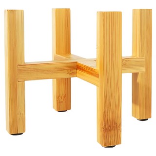 葉子小舖 實木落地式十字花盆架, 1個, 木色