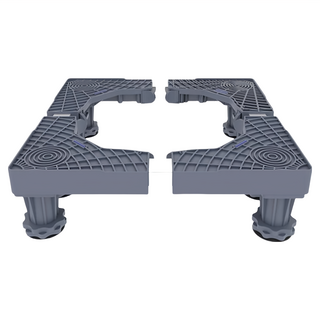 德利生活 洗衣機底座 4腳固定款, 雙安全鎖扣, 防滑吸盤腳, 加粗連接桿, 長寬可調:41-62cm, 高度可調:10-12cm, 1個